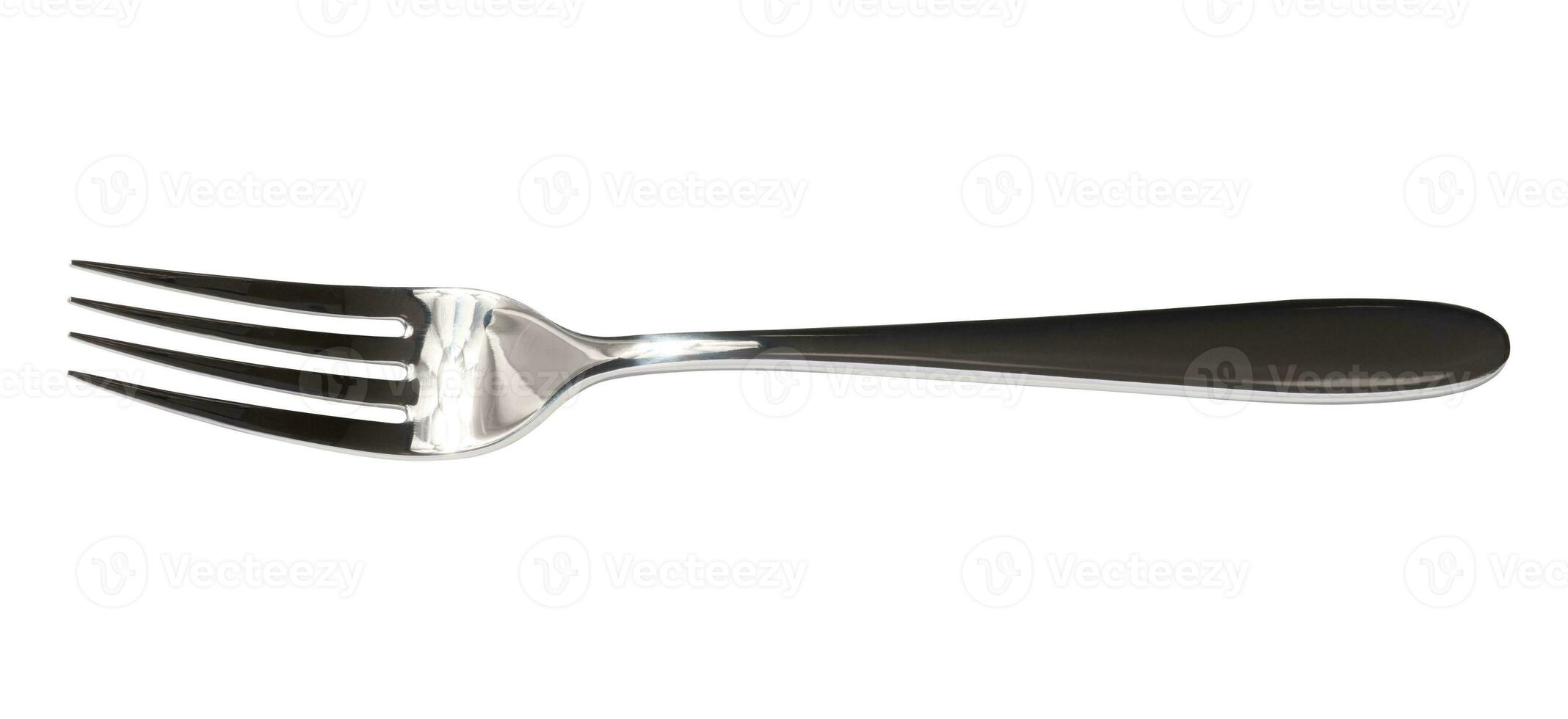 New stainless steel fork on a white isolated background photo