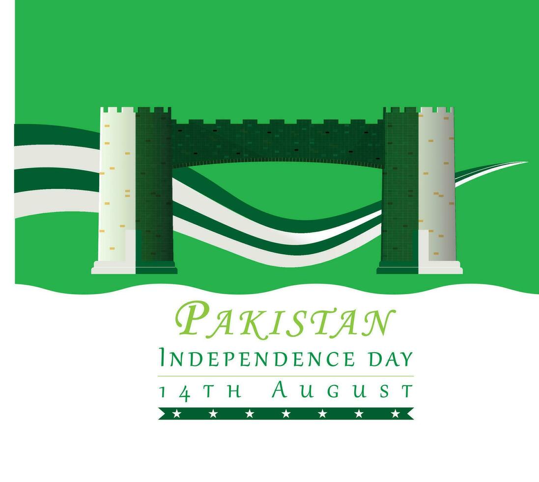 pakistan independence day post design vector