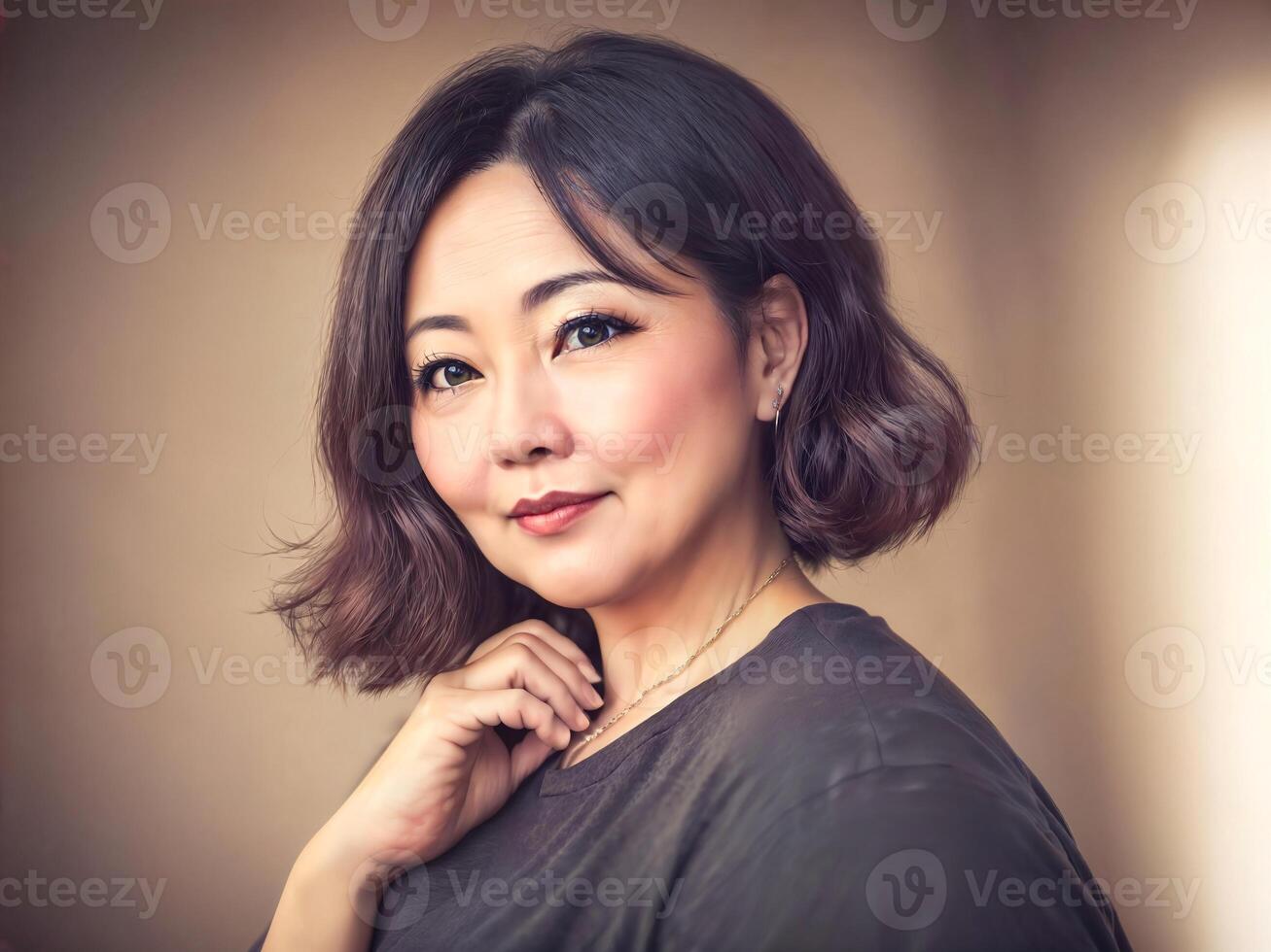 portrait photo of happy beautiful old woman lady in city,