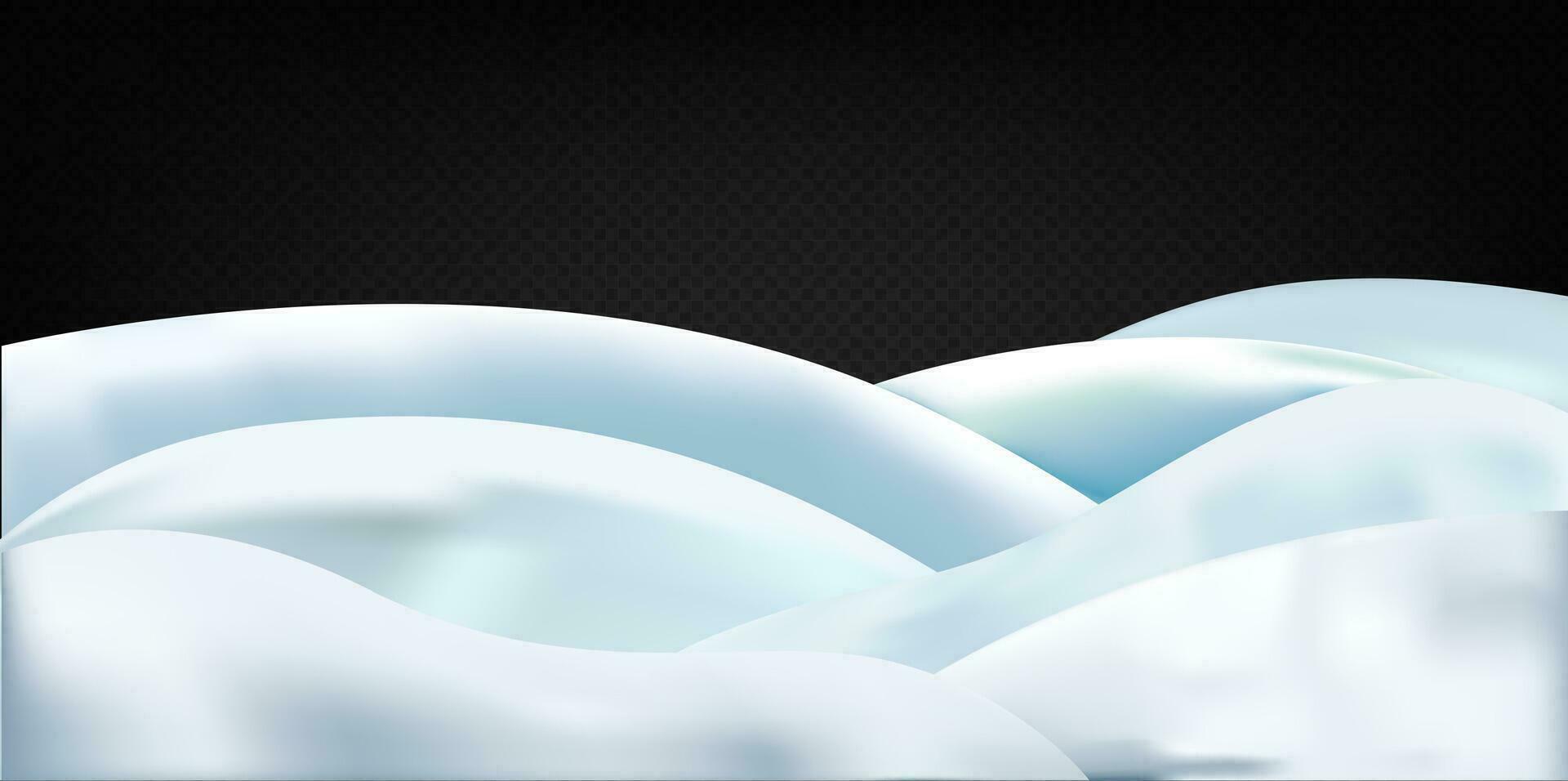 Realistic Detailed 3d White Snowdrift Snow. Vector