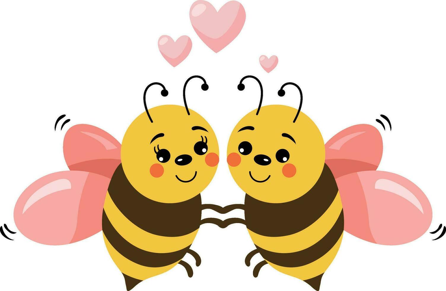 Happy couple of bees in love vector