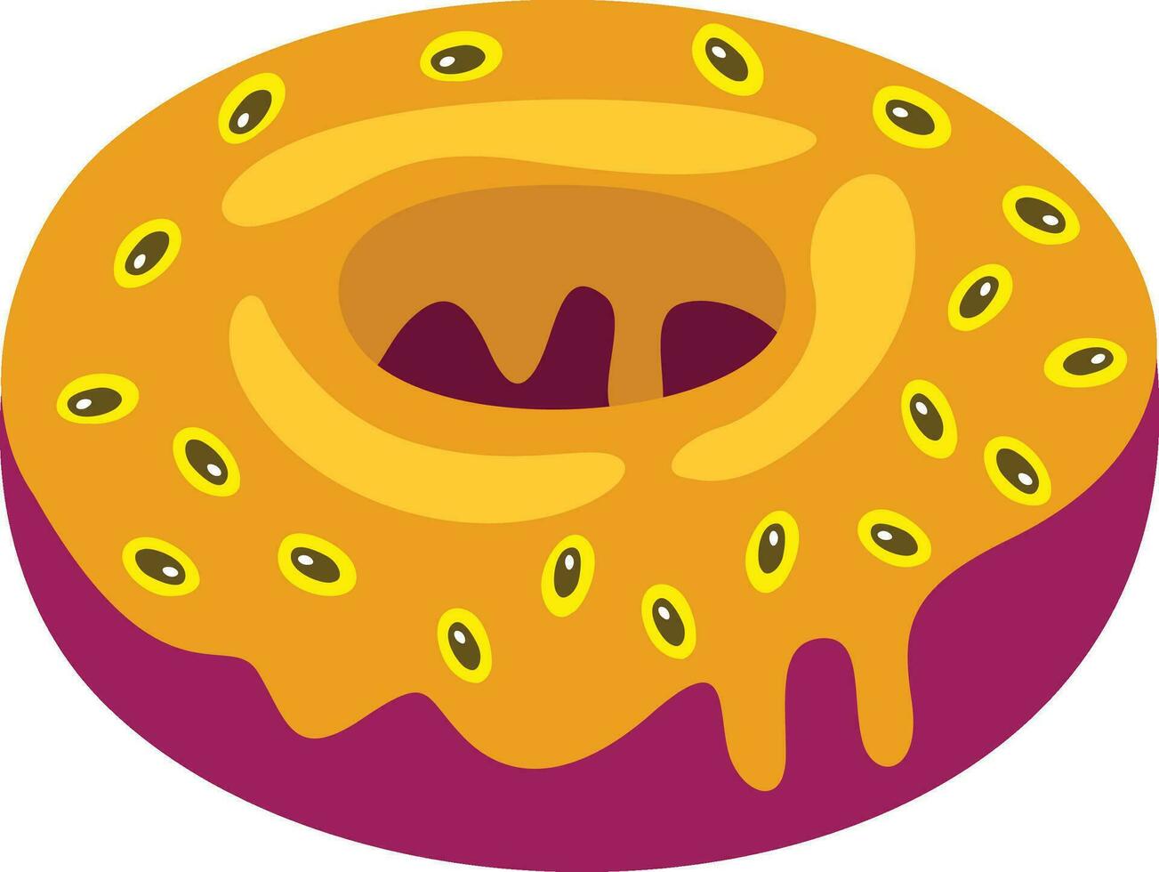 Sweet donut of passion fruit vector