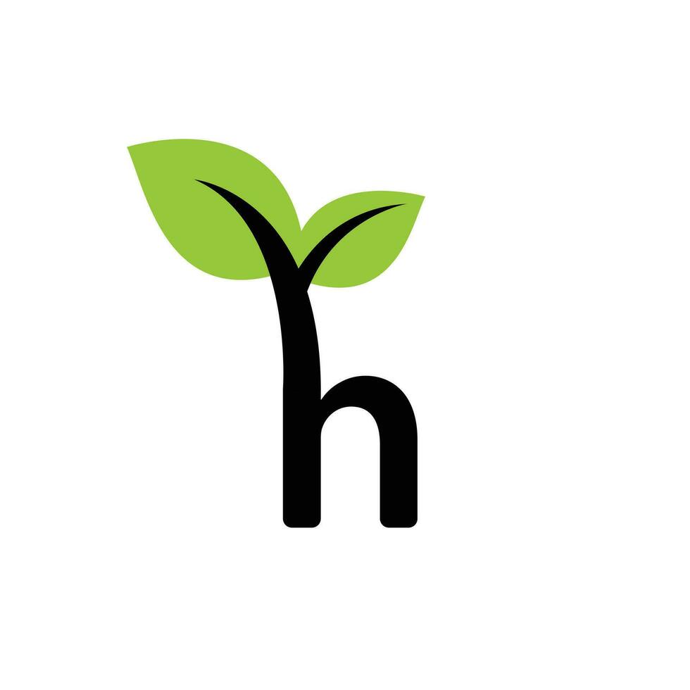 Initial letter H natural leaf  logo design vector