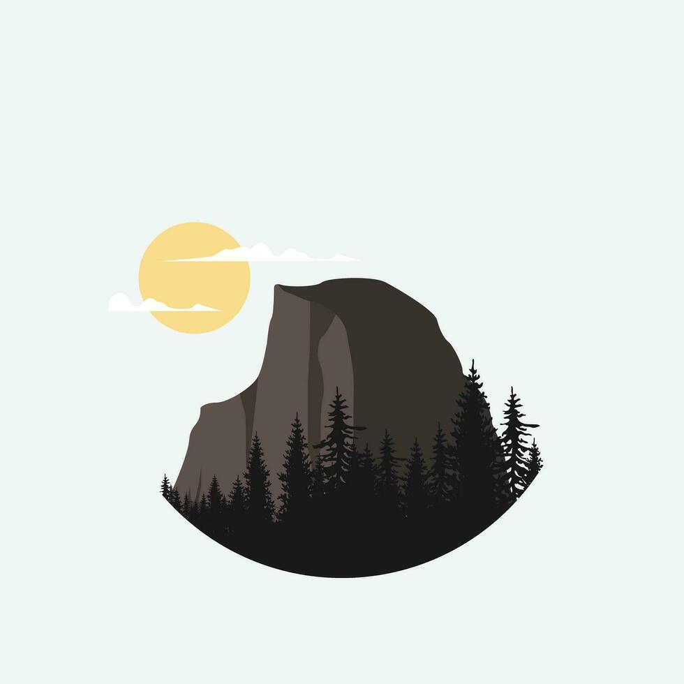 Nature rock mountain hills vector