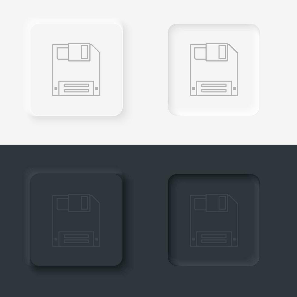 Card, neumorphic style button vector