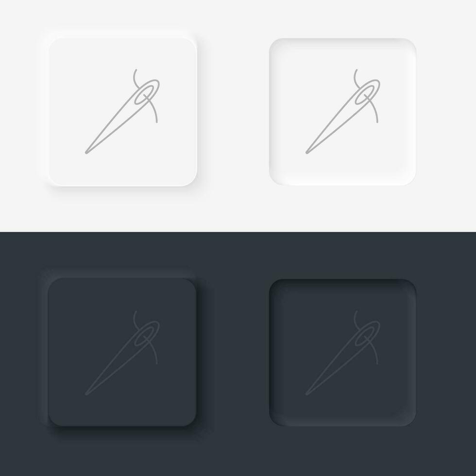 Handcraft, needle, neumorphic style button vector