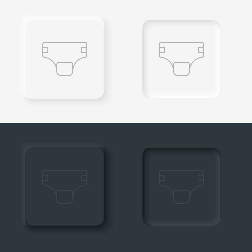 Boxer, hosiery, neumorphic style button vector