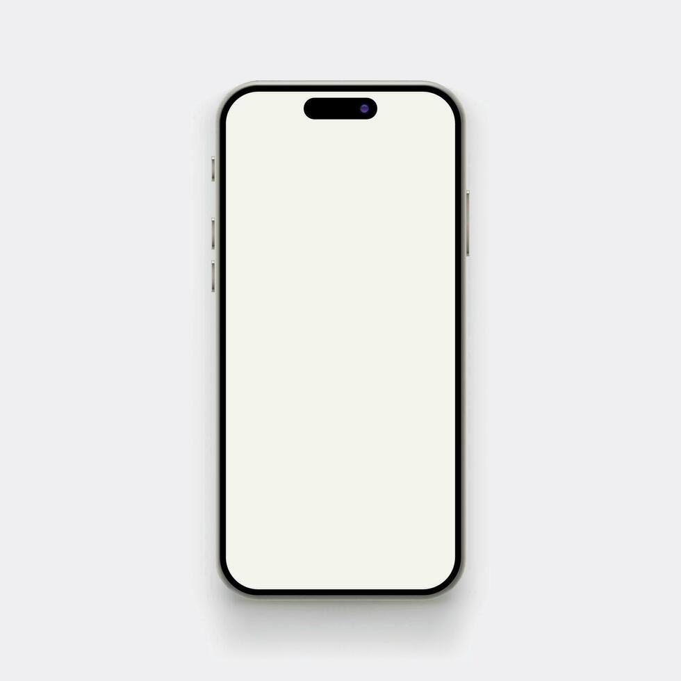 realistic front view new smartphone on white vector