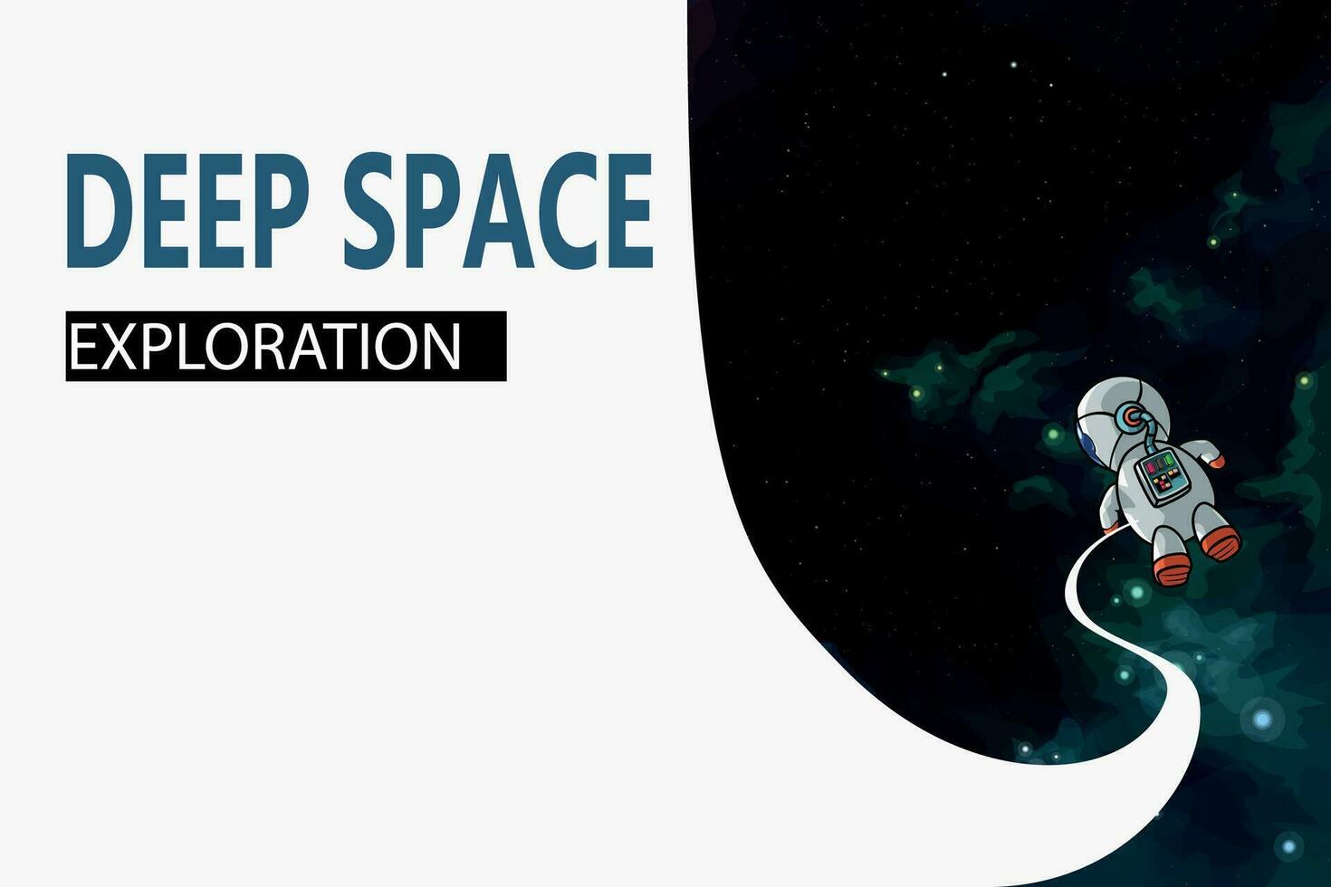 deep space exploration banner spaceman on nebula vector