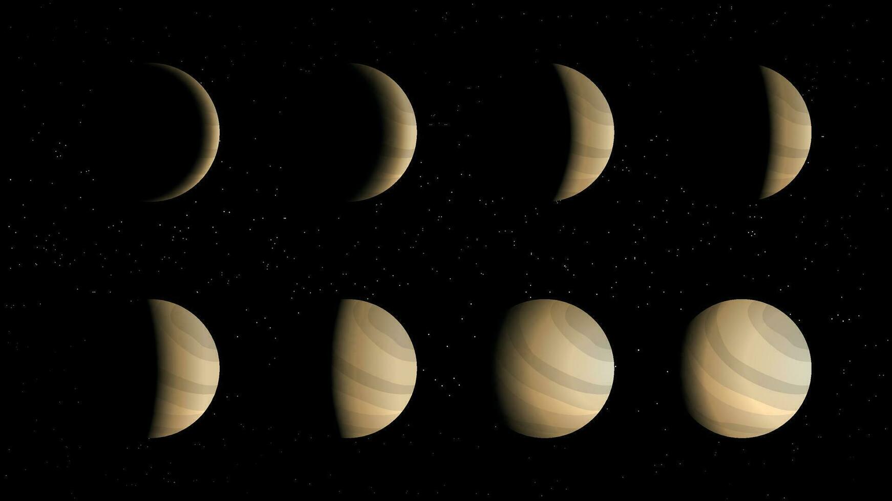 different phases of planet eclipse in set vector