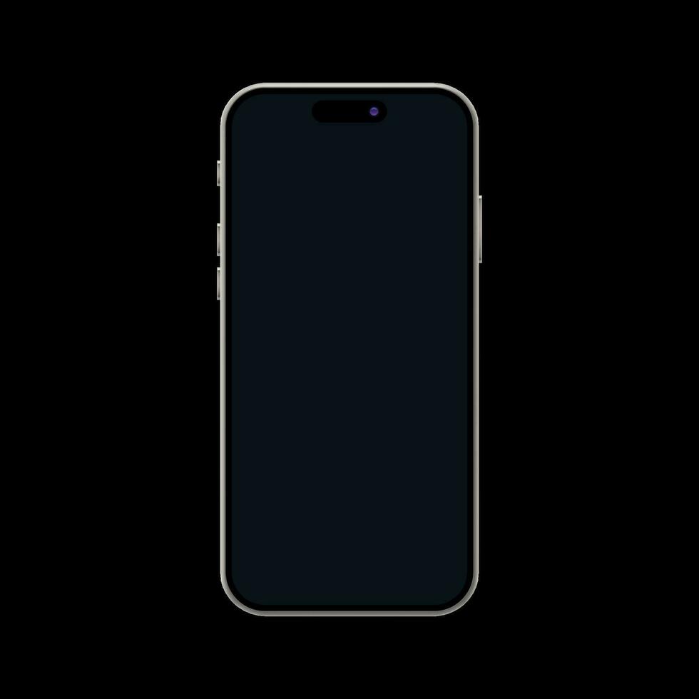 new realistic smartphone front with dark screen vector
