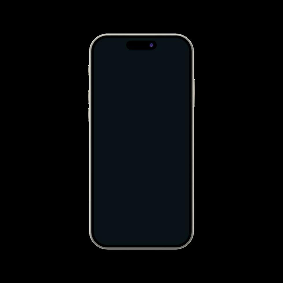 new realistic smartphone front with dark screen vector