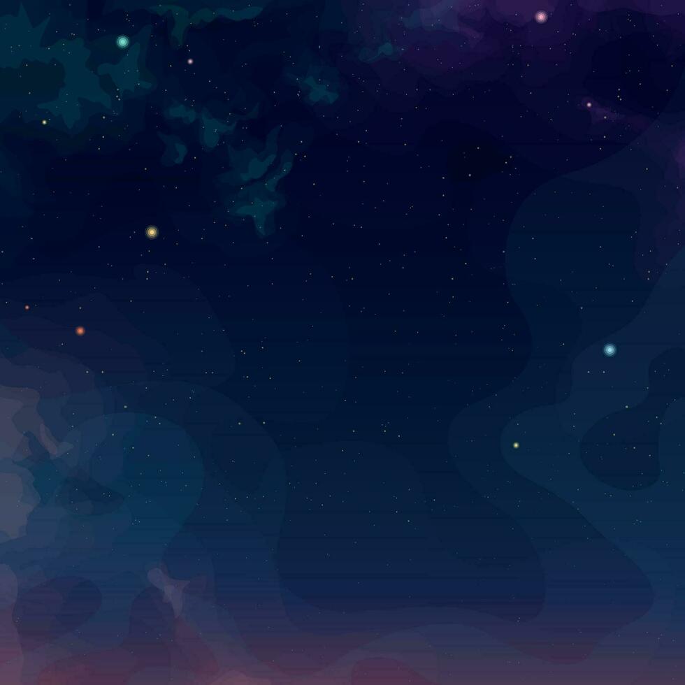 deep space with colorful clouds with stars vector