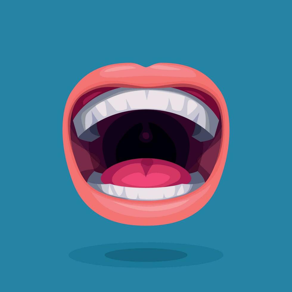 human open mouth as oral health icon vector