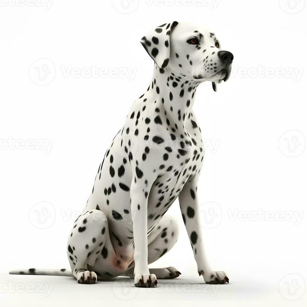 Dalmatian breed dog isolated on a bright white background photo