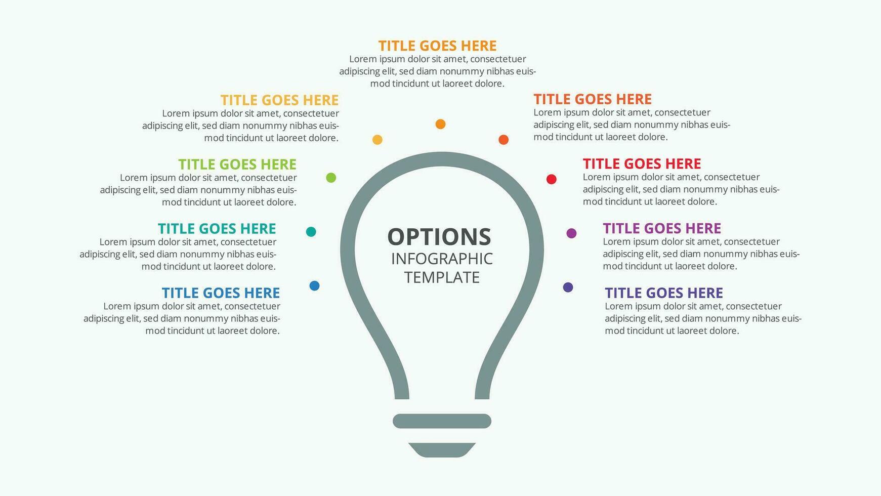 Creative Business Ideas Infographic Design Template with 9 Options vector