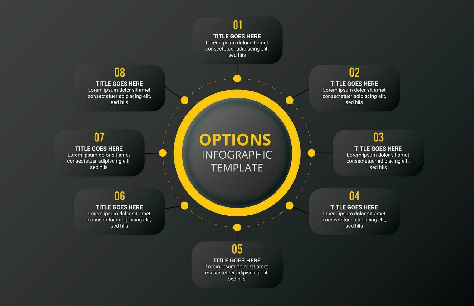 Circle Business Infographic Design Template with 8 Options vector