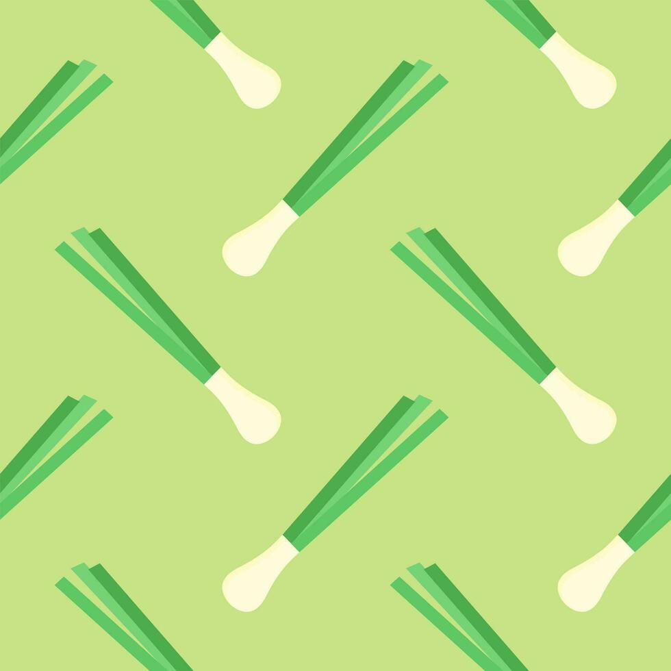 scallion seamless pattern vector illustration. Basil and spring onion pattern design or background