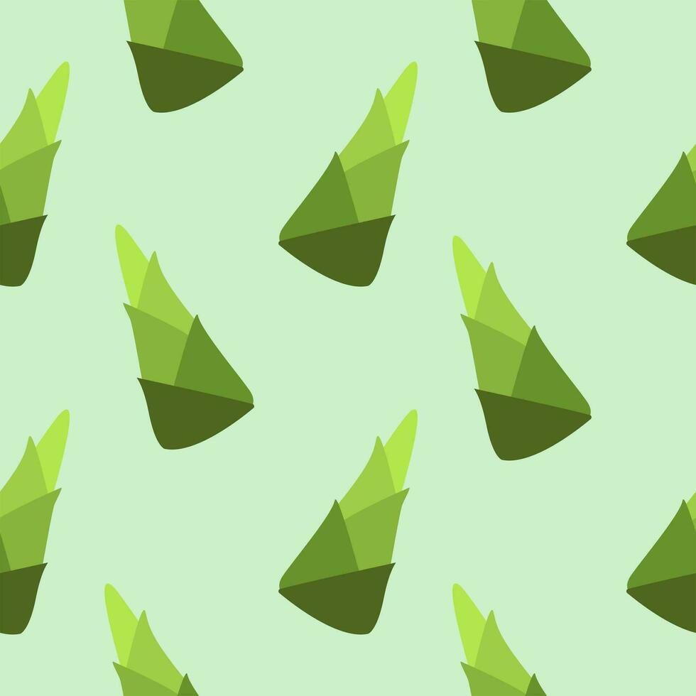 Bamboo shoots or bamboo sprouts seamless pattern vector