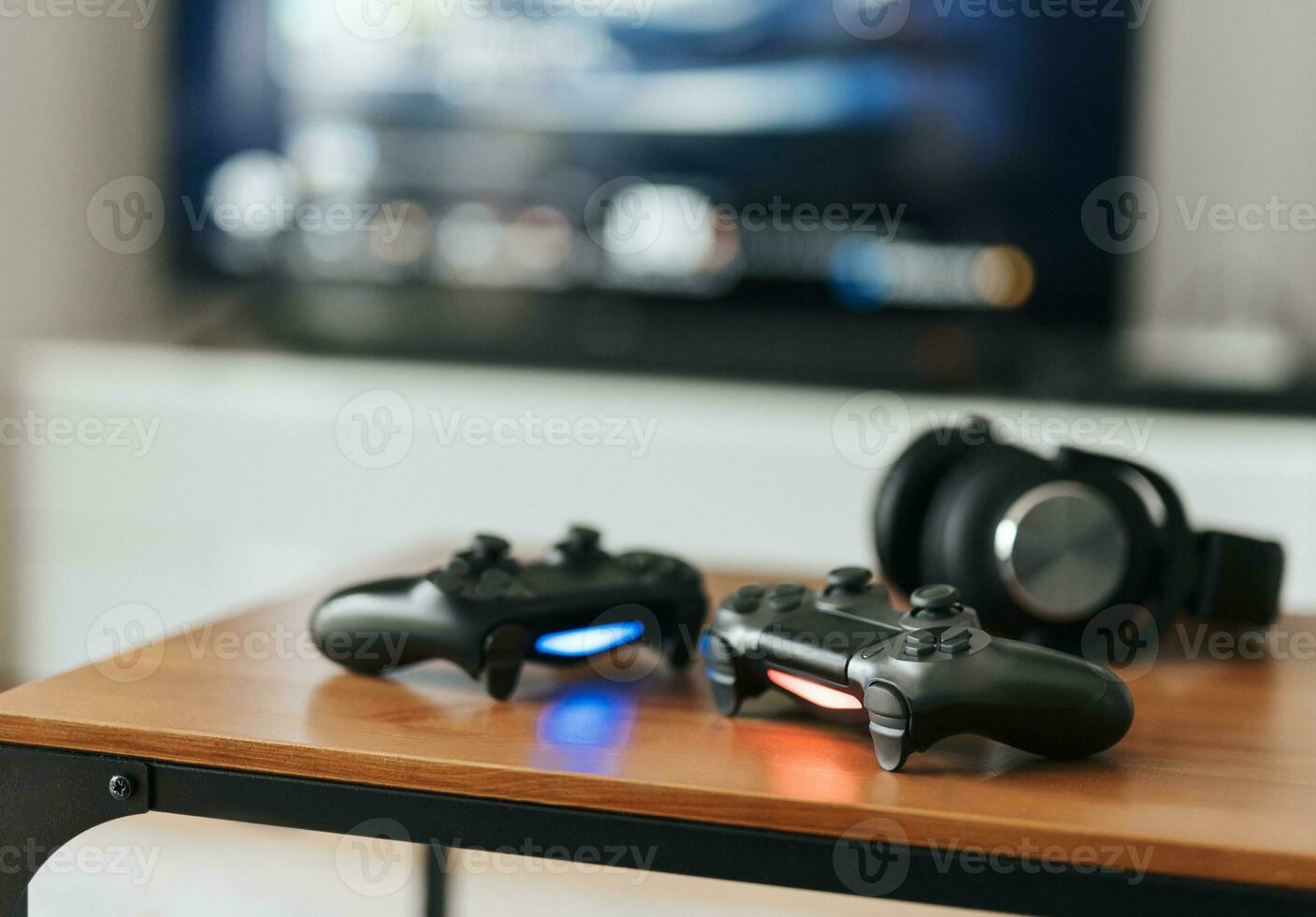 Gamepads on the table photo