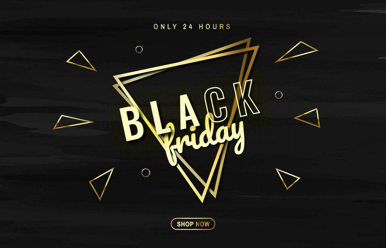 Black friday golden super sale with abstract triangle lines background vector