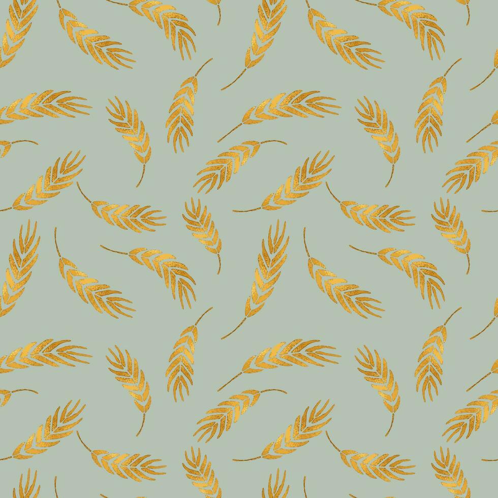 Wheat plant seamless pattern for textile design, vector background