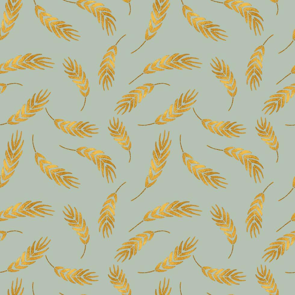 Wheat plant seamless pattern for textile design, vector background