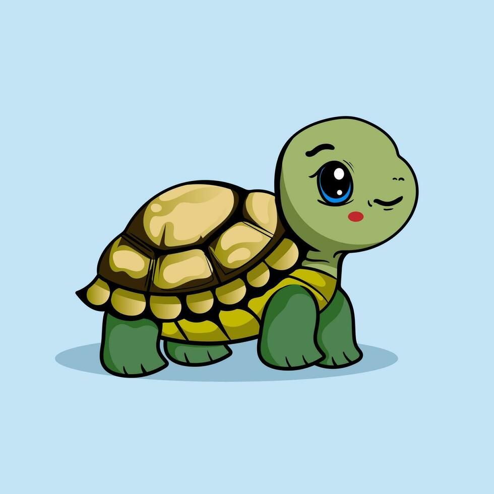 lustration of a smiling cartoon Happy cute sea turtle cartoon isolated ...