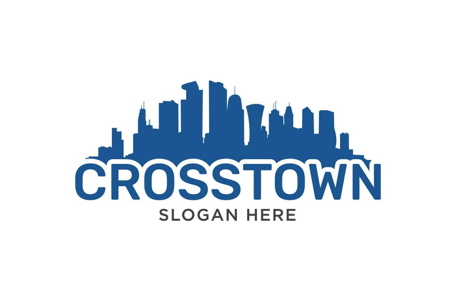 Crosstown doha Katar ciudad logo diseño vector