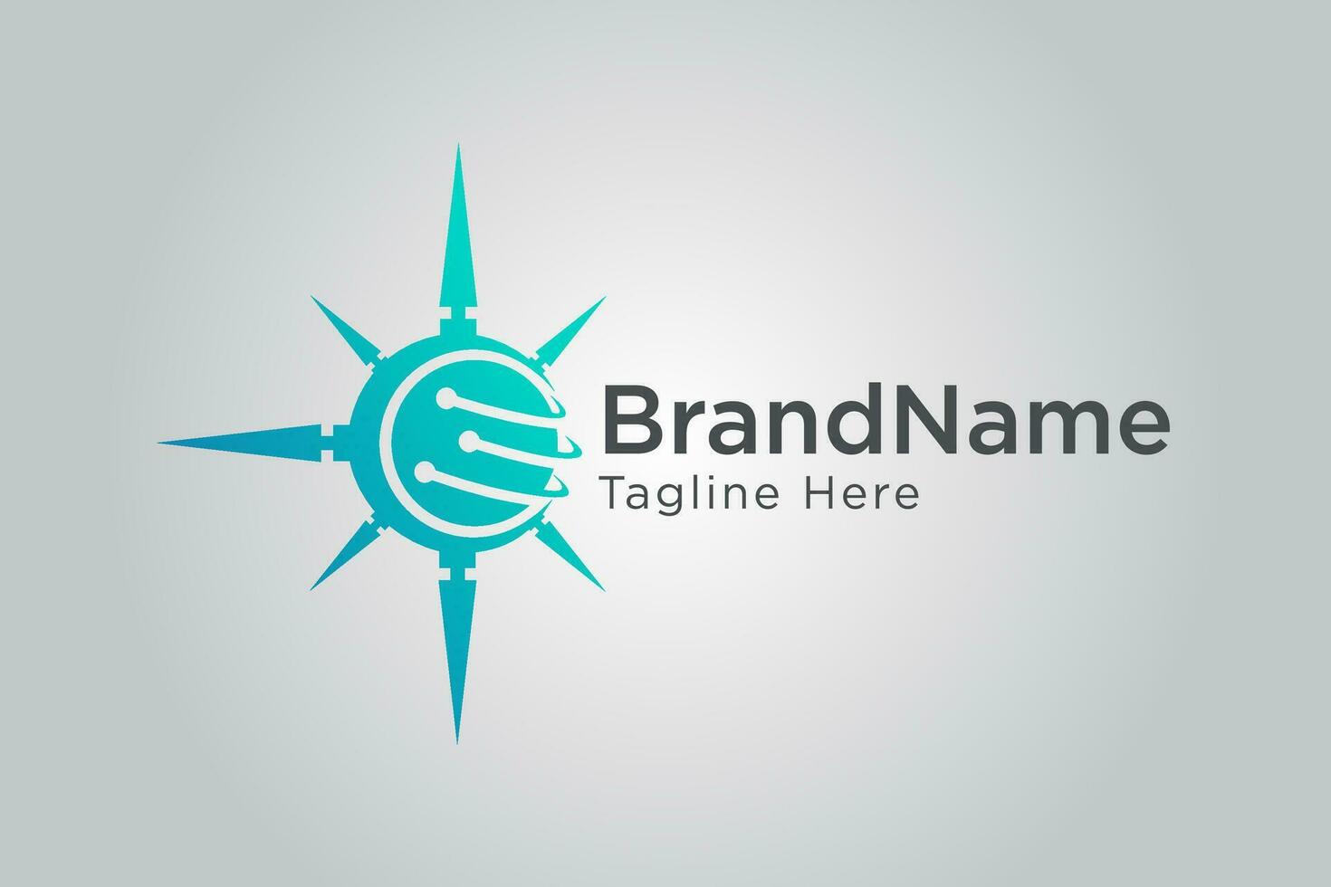 Compass technology communication logo design template element vector