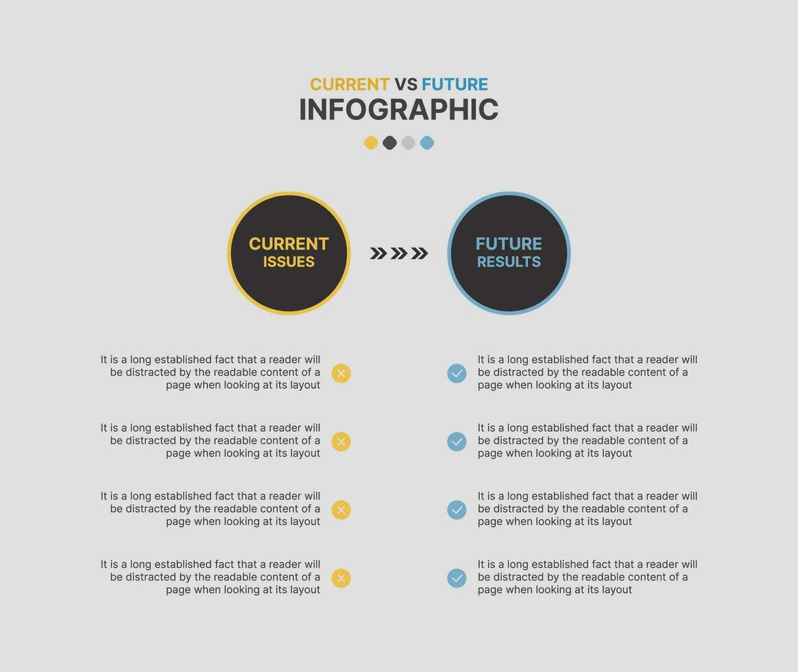Now vs Future Infographic Template Flat Design vector