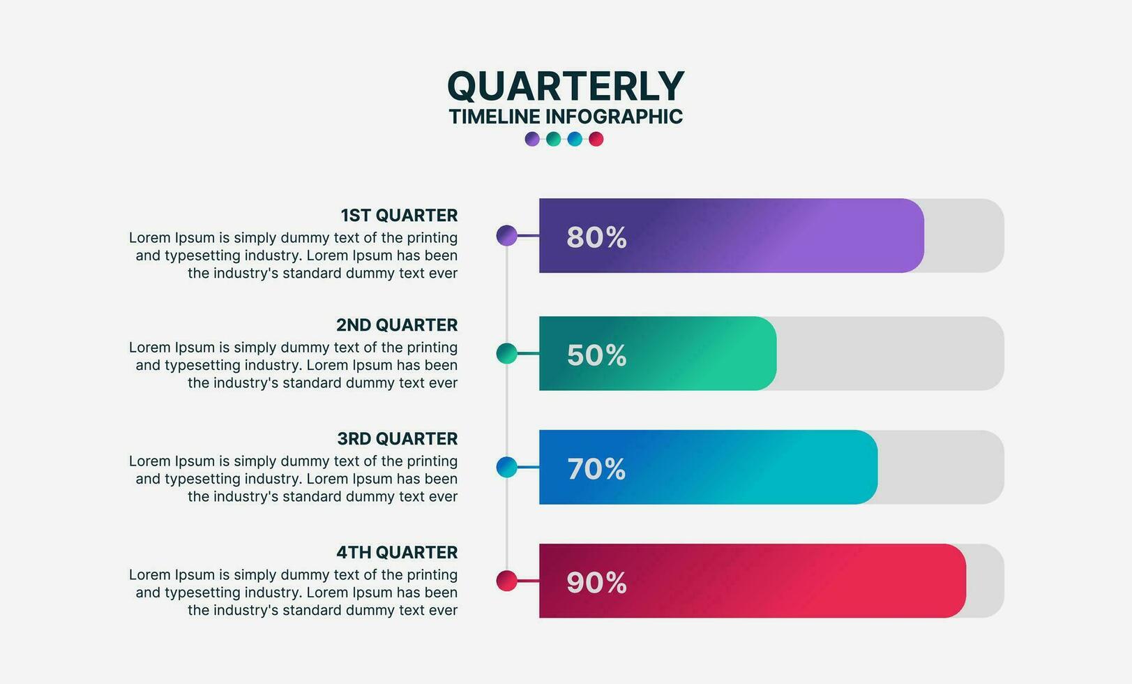 Quarterly Timeline Infographic Design Template with Four Options vector