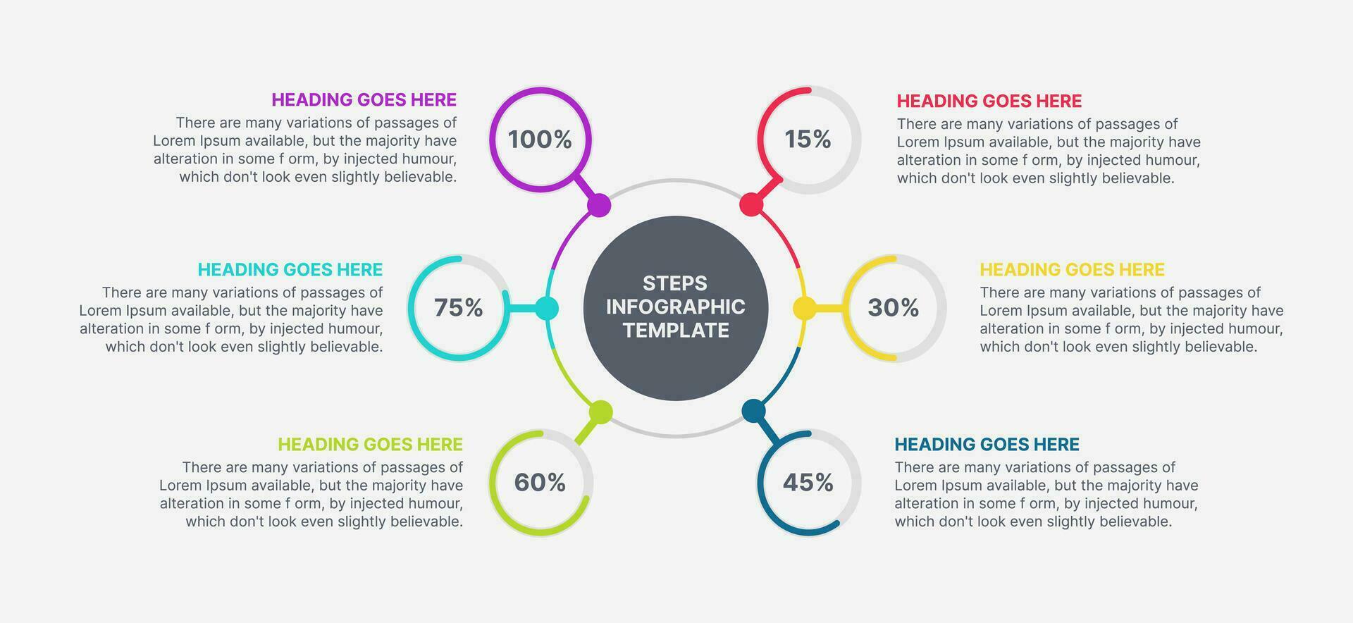 Six Options Circle Infographic Template Design vector