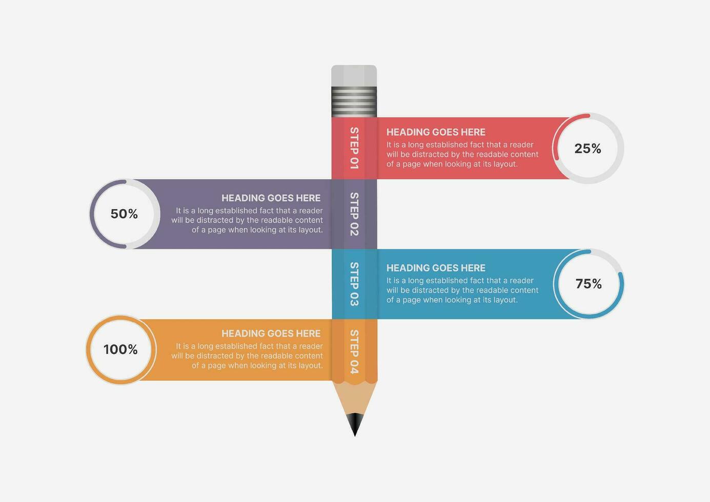 Creative Educational Infographic Design Template with Four Step vector