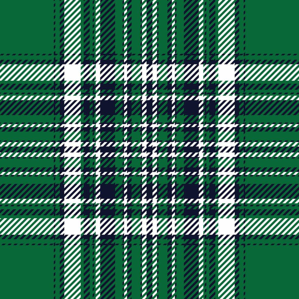 Plaid check pattern in green color. Seamless fabric texture. Tartan textile print. vector
