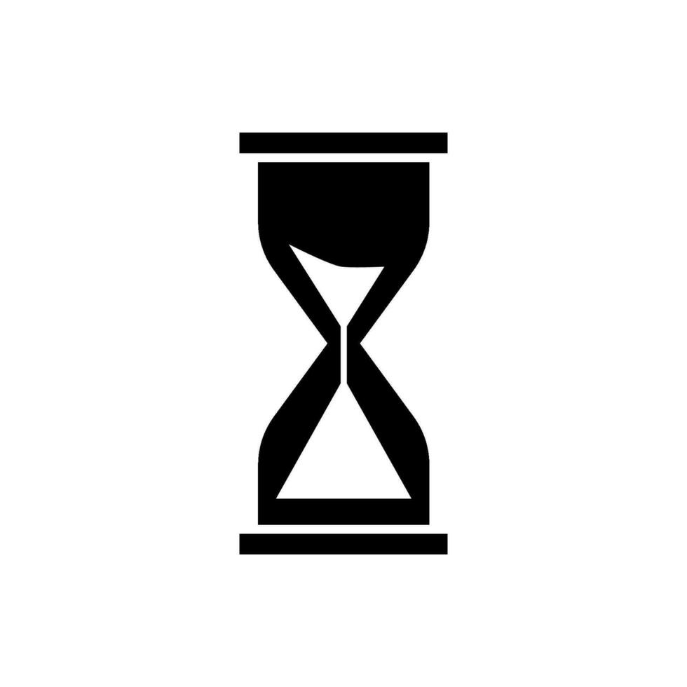 reloj de arena icono. negro silueta de reloj de arena. vector ilustración para hora contar.