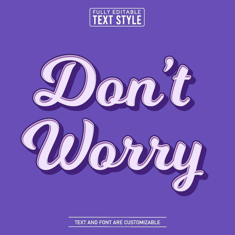 Cool trendy cartoon purple editable text effect vector