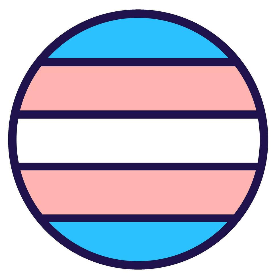 Transgender LGBT Pride Flag Festive Circle Badge vector