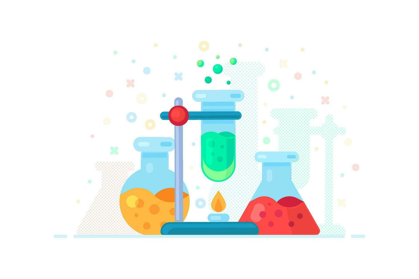 School Chemical Experiment Test Tube vector