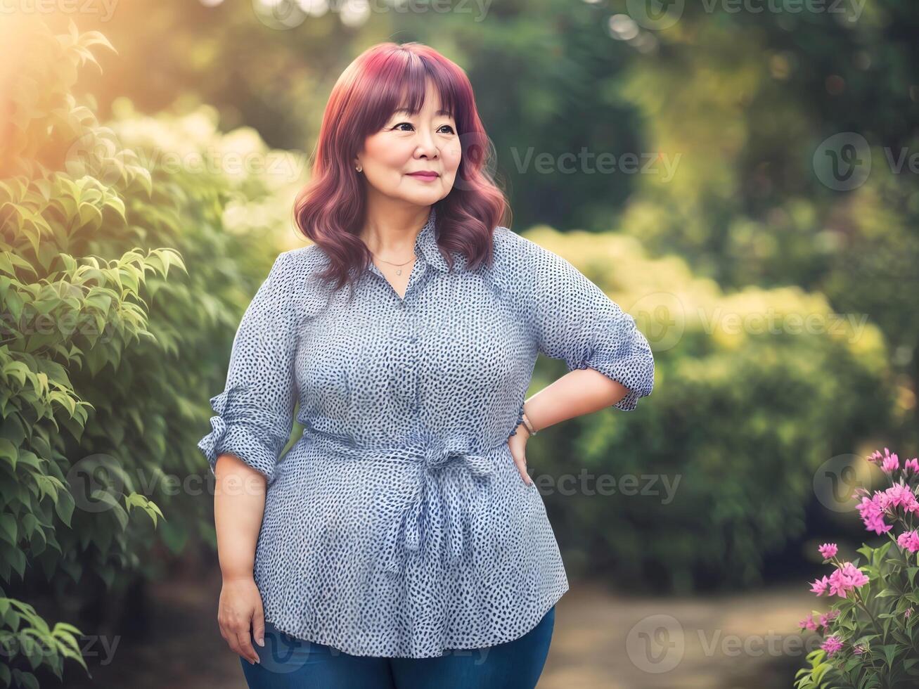 portrait photo of happy beautiful old woman lady,