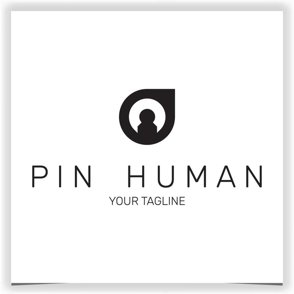 Abstract pin People Logo premium elegant template vector eps 10