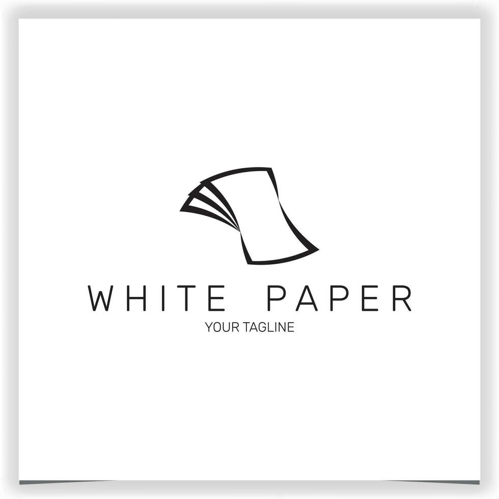 white paper logo premium elegant template vector eps 10