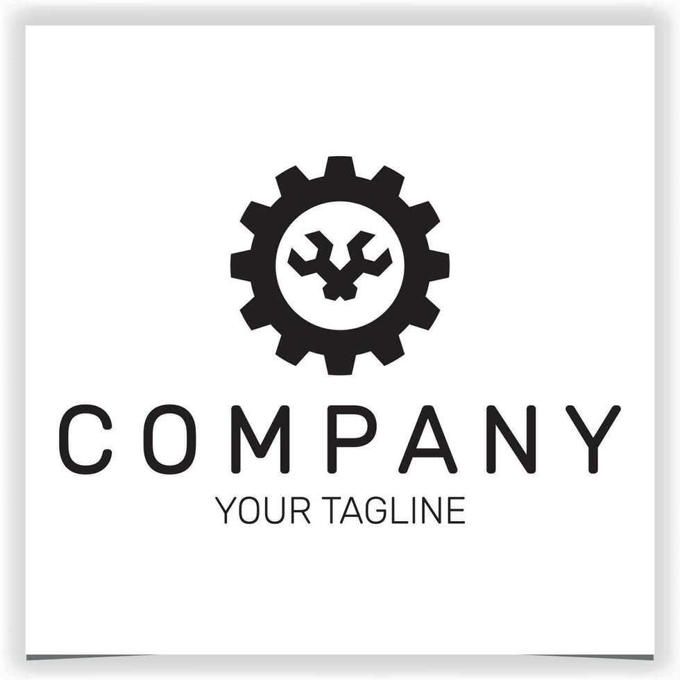 gear and wrench logo premium elegant template vector eps 10