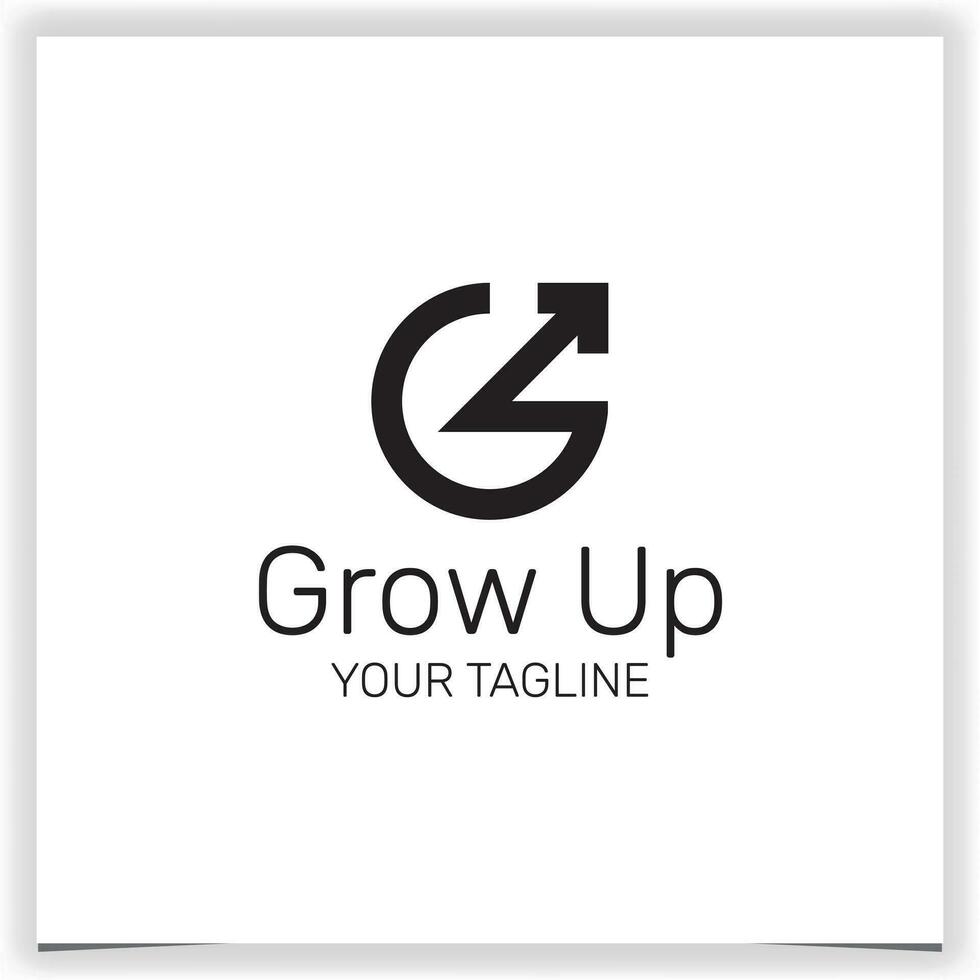 letter g grow up logo premium elegant template vector eps 10