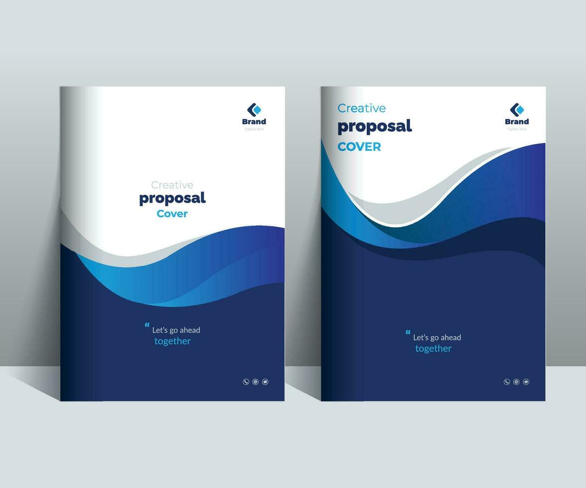 Blue Proposal Cover Design Template adept for multipurpose Projects vector