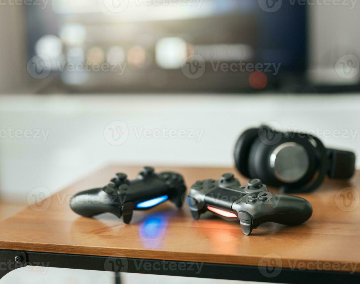 Gamepads on the table photo