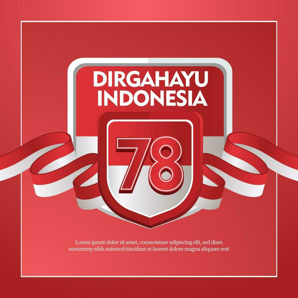 social media banner greeting Indonesia independence day vector