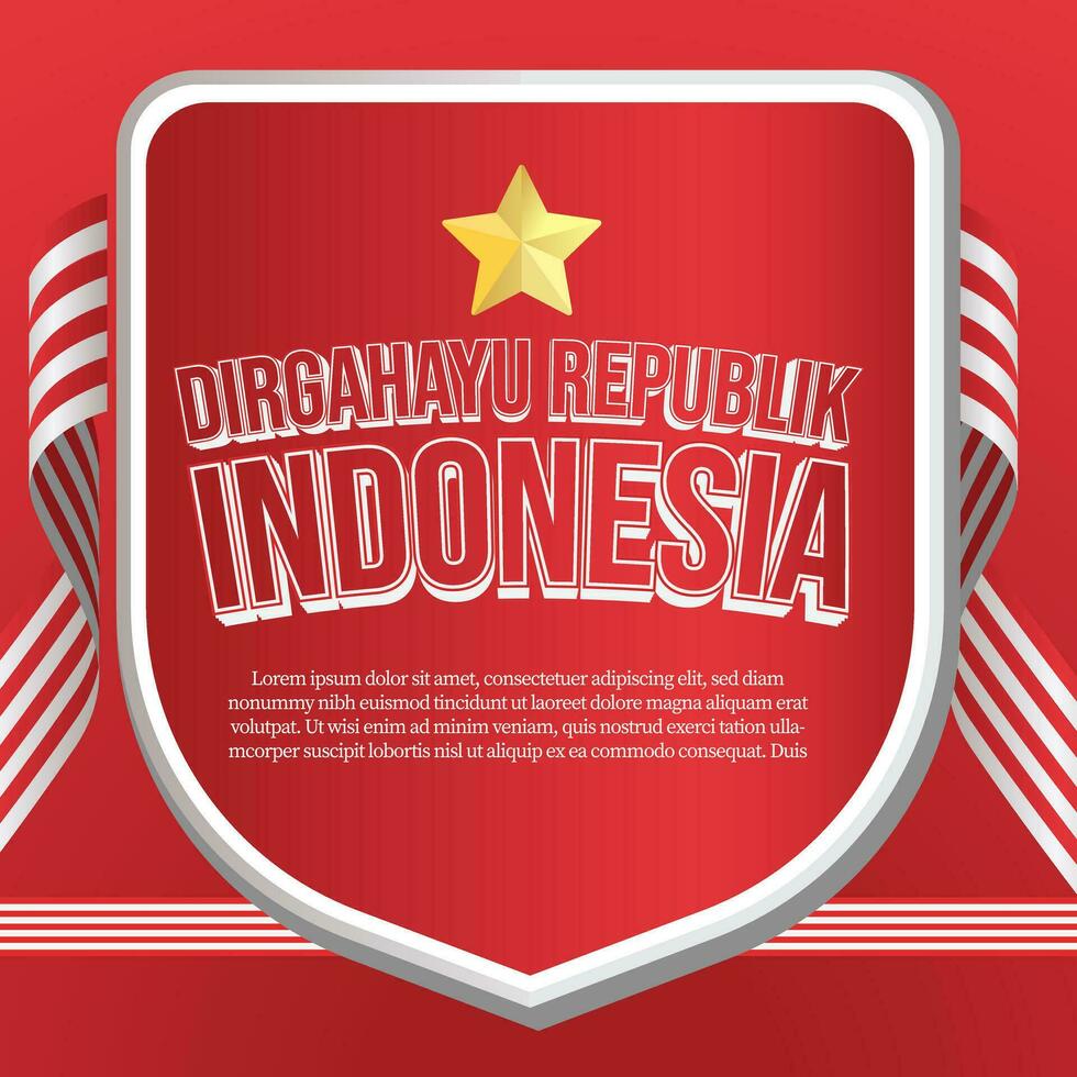 social media banner greeting Indonesia independence day vector