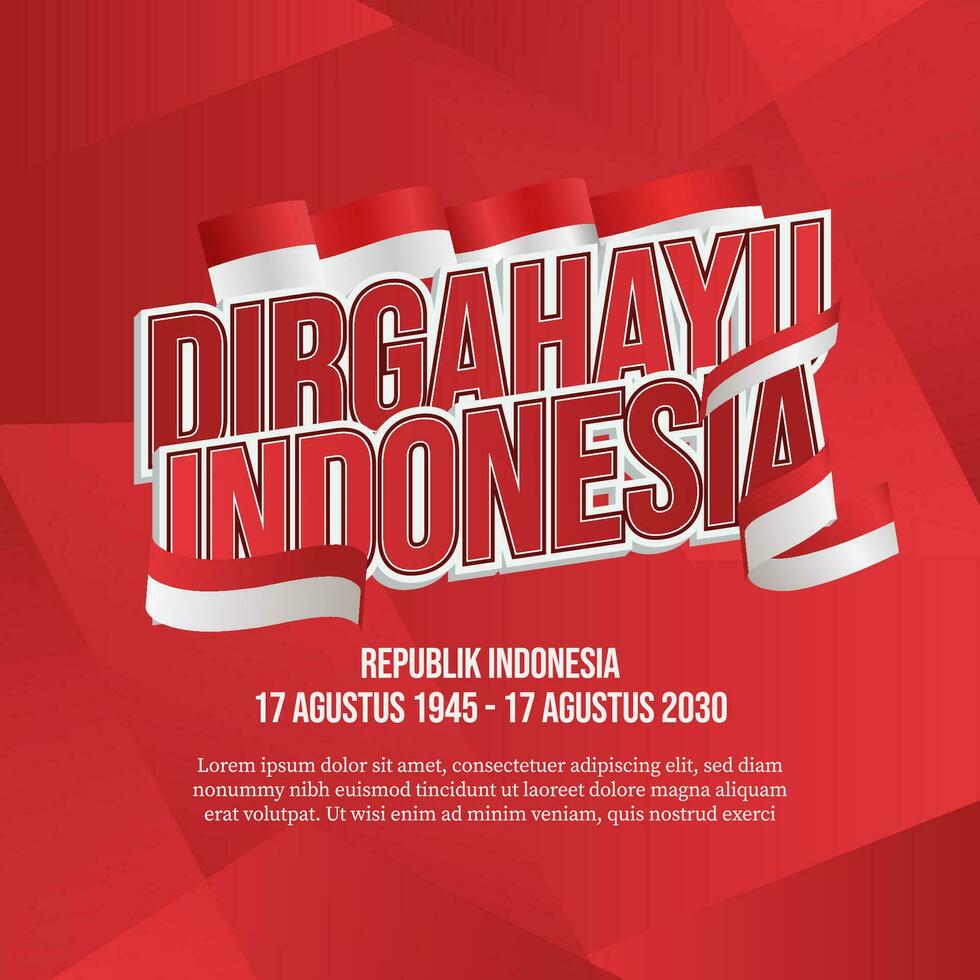 social media post banner greeting Indonesia independence day vector