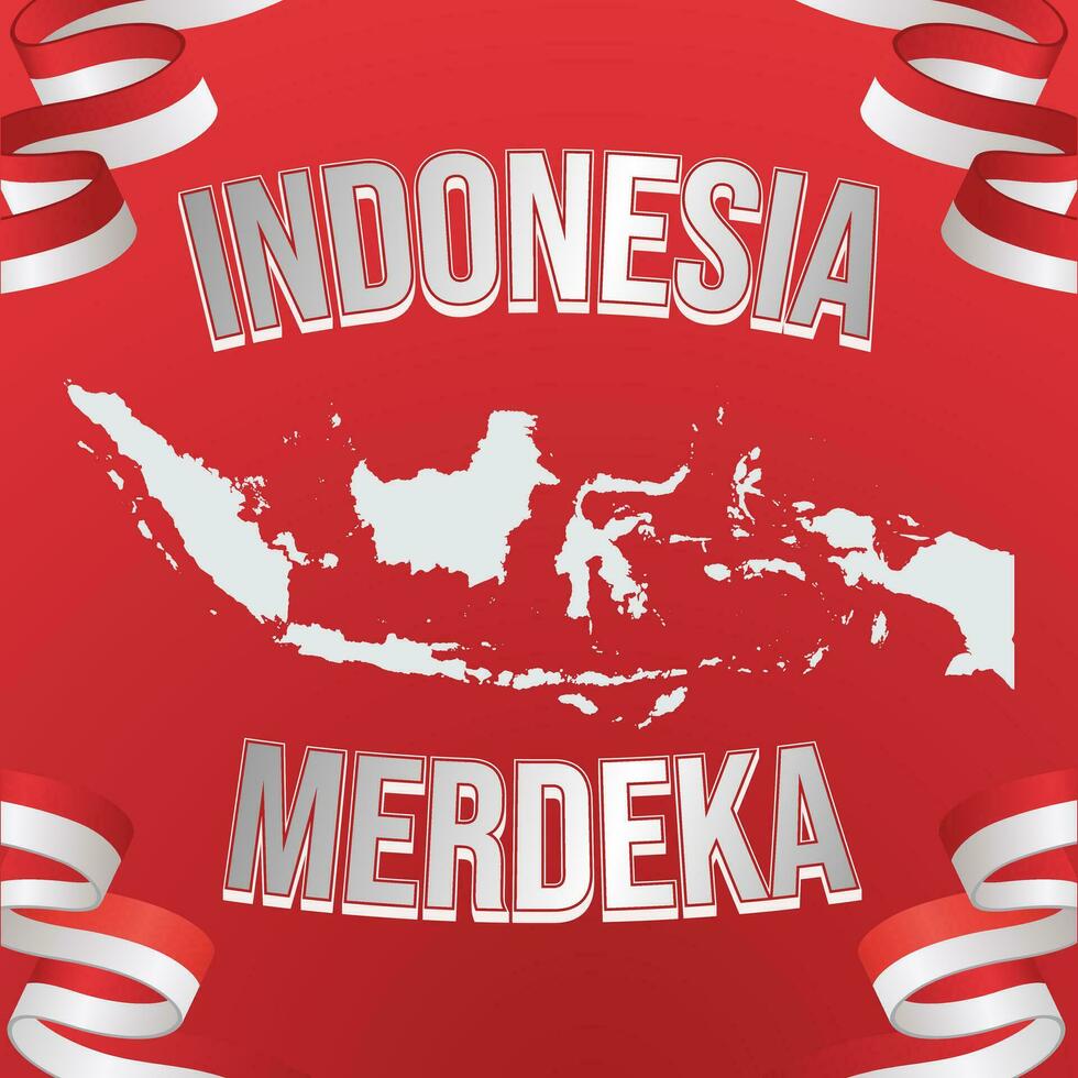 social media banner greeting Indonesia independence day vector